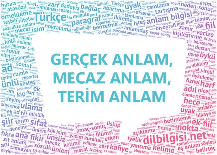 Gerçek Anlam, Yan Anlam, Mecaz Anlam, Terim Anlam