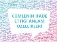 Cümlenin İfade Ettiği Anlam Özellikleri