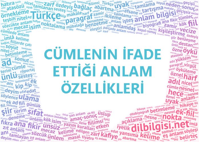Cümlenin İfade Ettiği Anlam Özellikleri