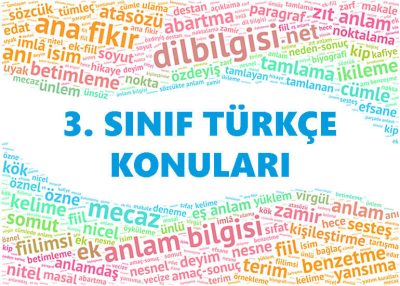 3. sınıf Türkçe konuları