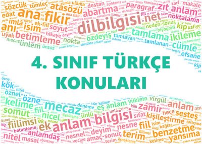 4. sınıf Türkçe konuları