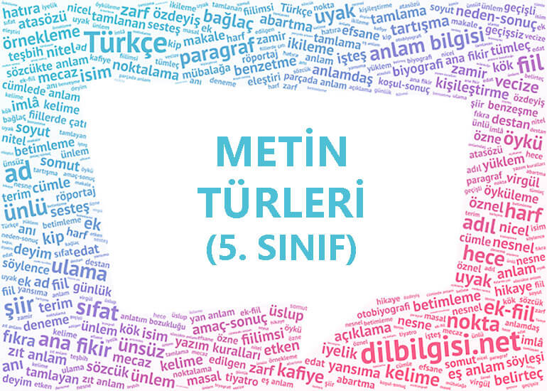 Metin Türleri, Yazı Türleri 5. Sınıf