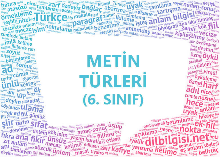 Metin Türleri, Yazı Türleri 6. Sınıf