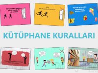 kütüphane kuralları afişleri
