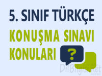 5. Sınıf Türkçe Konuşma Sınavı Konuları
