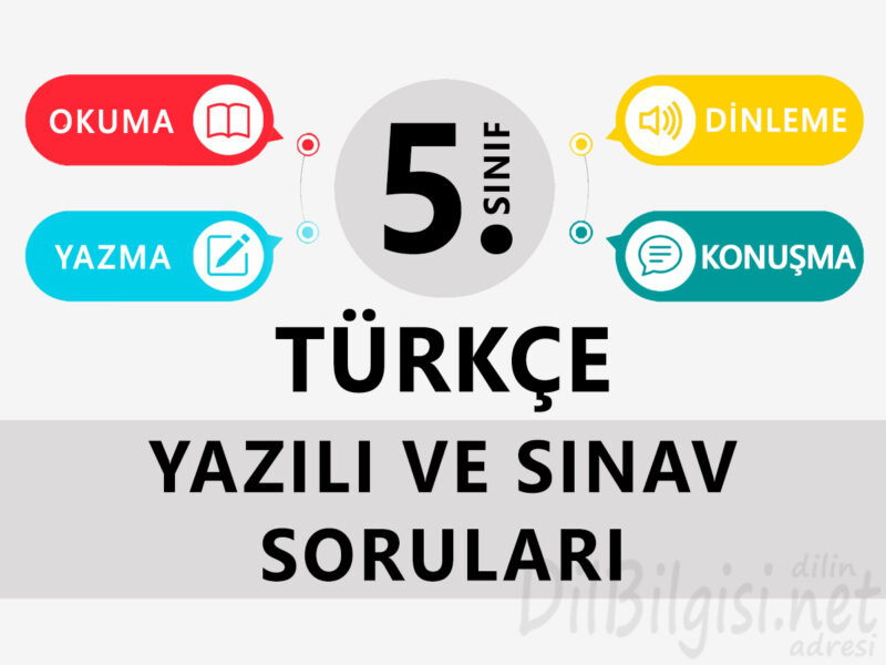 5. Sınıf Türkçe Yazılı ve Sınav Soruları
