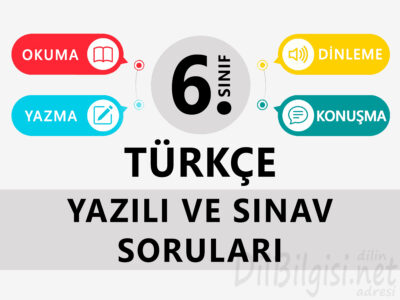 6. Sınıf Türkçe Yazılı Sınav Soruları