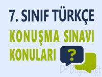 7. Sınıf Türkçe Konuşma Sınavı Konuları