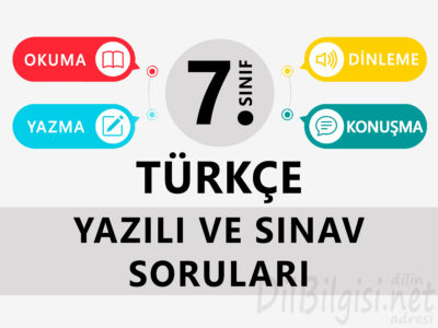 7. Sınıf Türkçe Yazılı Sınav Soruları