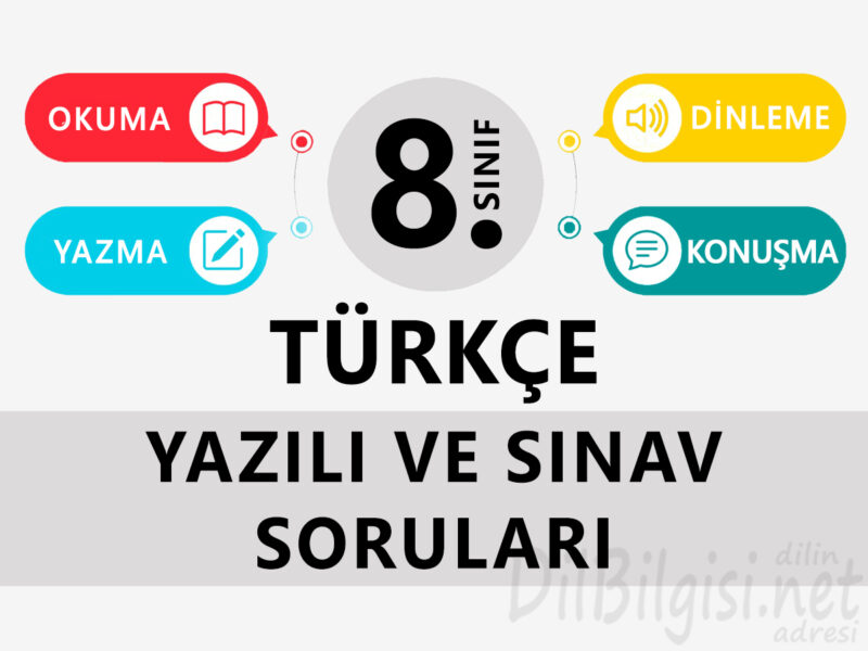 8. Sınıf Türkçe Yazılı Sınav Soruları