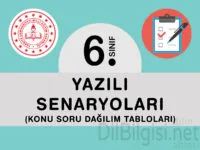 MEB 6. Sınıf Yazılı senaryoları konu dağılım tabloları